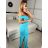 Women's Long Summer Elegant Sleeveless Dress (S/M ONE SIZE) ITALIAN FASHION IMPBB23C29640 -   turquoise -   S/M/L