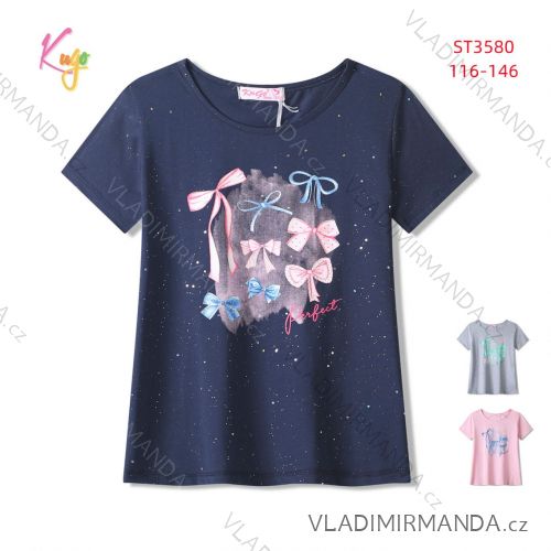 T-shirt short sleeve children's youth girls (116-146) KUGO WT0890