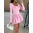 Women's short summer long sleeve dress (S/M/L ONE SIZE) ITALIAN FASHION IMWGB25004