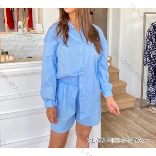 Women's Long Sleeve Shirt (S/M ONE SIZE) ITALIAN FASHION IMPBB23C16680 Light blue S/M/L
