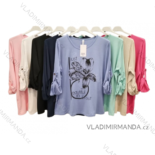 Women's oversized 3/4 long sleeve T-shirt (S/M/L ONE SIZE) ITALIAN FASHION IMPLI2567481