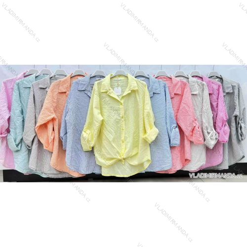 Women's oversized 3/4 long sleeve shirt (S/M/L ONE SIZE) ITALIAN FASHION IMWKK25003