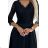 309-11 AMBER lace, elegant long dress with a neckline and leg slit - black black XL