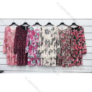 Short chiffon floral long sleeve dress for women (S/M/L ONE SIZE) ITALIAN FASHION IMWKK25013