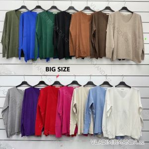 Women's long sleeve knitted T-shirt, oversized (42/44/46 ONE SIZE) ITALIAN FASHION IMWKK25015