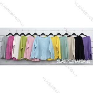 Women's long sleeve knitted T-shirt (S/M/L ONE SIZE) ITALIAN FASHION IMWKK25020