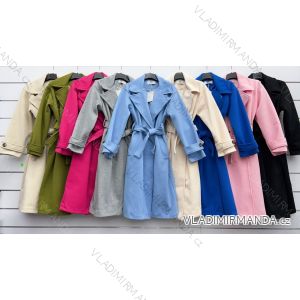 Women's long sleeve fleece coat with belt (S/M/L ONE SIZE) ITALIAN FASHION IMWKK25026