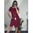 Women's short sleeve dress oversized (L-3XL) POLISH FASHION PMF20013 wine 42