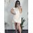 Summer long sleeve flowered women's dress (UNI S / L) ITALIAN FASHION IMK20150 36 béžová