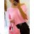 Women's warm furry mohair short sleeve sweater (S/M/L ONE SIZE) ITALIAN FASHION IMWCH25002