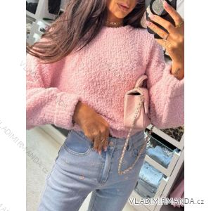 Women's warm furry mohair long sleeve sweater (S/M/L ONE SIZE) ITALIAN FASHION IMWCH25015