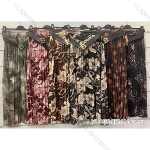 Women's long pleated skirt with belt (S/M/L ONE SIZE) ITALIAN FASHION IMWCP25011