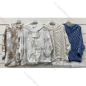 Women's thin spring jacket with hood, long sleeves (S/M/L ONE SIZE) ITALIAN FASHION IMWCP25023