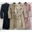 Thin spring coat with belt, long sleeves, women's (S/M/L ONE SIZE) ITALIAN FASHION IMWCP25026