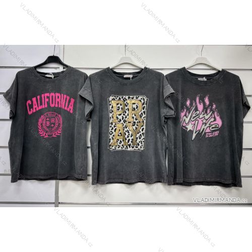 Women's oversize short sleeve T-shirt (S/M/L ONE SIZE) ITALIAN FASHION IMWF25001