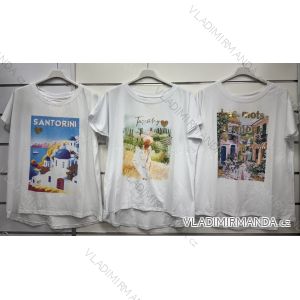 Women's short-sleeved oversized T-shirt (S/M/L ONE SIZE) ITALIAN FASHION IMWF25002