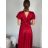 Women's Plus Size Long Casual Short Sleeve Dress (S/M ONE SIZE) ITALIAN FASHION IMPSH245441 -   růžová fuchsiová -   S / M