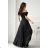 Women's Plus Size (42-46) Long Elegant Party Sleeveless Dress POLISH FASHION PMLBC23265-10 black 44
