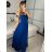 Women's Long Strapless Sequin Party Dress (S/M ONE SIZE) ITALIAN FASHION IMPSH233348 -   Light blue -   S / M