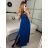 Women's Long Strapless Sequin Party Dress (S/M ONE SIZE) ITALIAN FASHION IMPSH233348 -   Light blue -   S / M