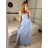 Women's Long Strapless Sequin Party Dress (S/M ONE SIZE) ITALIAN FASHION IMPSH233348 -   Light blue -   S / M