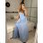 Women's Long Strapless Sequin Party Dress (S/M ONE SIZE) ITALIAN FASHION IMPSH233348 -   Light blue -   S / M