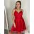Šaty letní na ramínka dámské (S/M ONE SIZE) ITALSKÁ MÓDA IMPBB22B21841 S/M red
