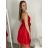 Šaty letní na ramínka dámské (S/M ONE SIZE) ITALSKÁ MÓDA IMPBB22B21841 S/M red