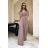 Women's Plus Size (42-46) Long Elegant Party Sleeveless Dress POLISH FASHION PMLBC23265-10 Brown 38