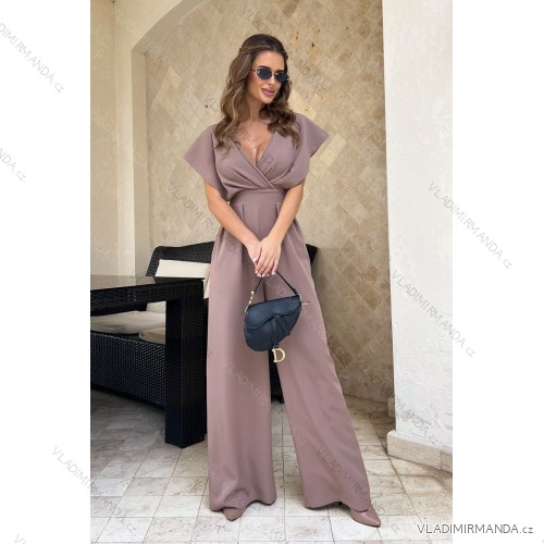 Women's Plus Size (42-46) Long Elegant Party Sleeveless Dress POLISH FASHION PMLBC23265-10 Brown 38