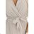 424-7 Chiffon pleated dress with neckline and ruffles - beige