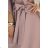 287-37 SOFIA Butterfly dress with a binding at the waist - MOCHA MOUSSE