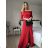 Women's Long Party Long Sleeve Dress (S/M ONE SIZE) ITALIAN FASHION IMPSH235433 modrá petrolejová S / M