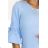 217-11 NEVA Trapeze dress with ties on sleeves - light blue