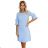 217-11 NEVA Trapeze dress with ties on sleeves - light blue