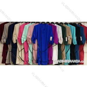 Short elegant dress with belt 3/4 long sleeves women's oversized (50/52/54 ONE SIZE) ITALIAN FASHION IMC25061