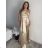 Women's Long Elegant Strapless Dress (S/M ONE SIZE) ITALIAN FASHION IMPBB24B23922 beige S/M/L