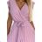 Short pleated dress, short sleeves, women's (S-XL) Polish fashion NUMOCO 374-3 POLINA NMC-374-3/DR pink old pink L