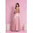 Women's strapless tulle party dress (S/M/L ONE SIZE) ITALIAN FASHION IM923001 pink baby