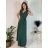 Women's elegant party long sleeve dress (S/M ONE SIZE) ITALIAN FASHION IM322282 emerald green S/M/L