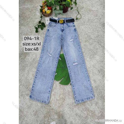 Women's long jeans with belt (XS-XL) MOG25094-1R