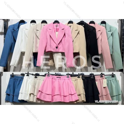 Elegant long-sleeved jacket and short skirt set for women (XS/S/M ONE SIZE) ITALIAN FASHION IMWCH25128