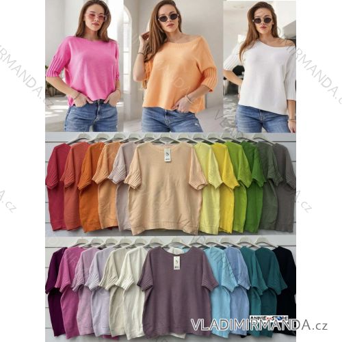 Women's thin short sleeve sweater (S/M/L ONE SIZE) ITALIAN FASHION IMWAD25132