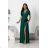 Women's Strapless Long Satin Party Dress (34-42) POLISH FASHION PMLEL24NATHALIE green 38