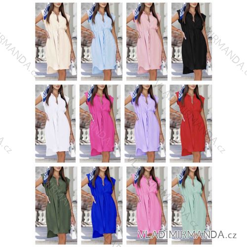 Šaty elegantní košilové dlouhý rukáv dámské (S/M ONE SIZE) ITALSKÁ MÓDA IMWY21734