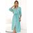 531-2 Midi shirt dress with gold buttons and ties - mint