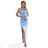 580-4 AURORA long satin one shoulder dress with roses - light blue color