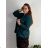 Elegant long sleeve women's jacket, oversized (48/50/52 ONE SIZE) ITALIAN FASHION IMD25513 -   emerald green -   48/50