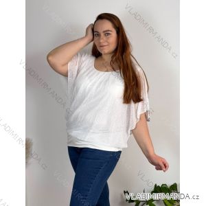 Tunic Blouse Short Sleeve Women's Plus Size (XL/2XL/3XL ONE SIZE) ITALIAN FASHION IM424128