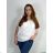 Tunic Blouse Short Sleeve Women's Plus Size (XL/2XL/3XL ONE SIZE) ITALIAN FASHION IM424128 52/54 white